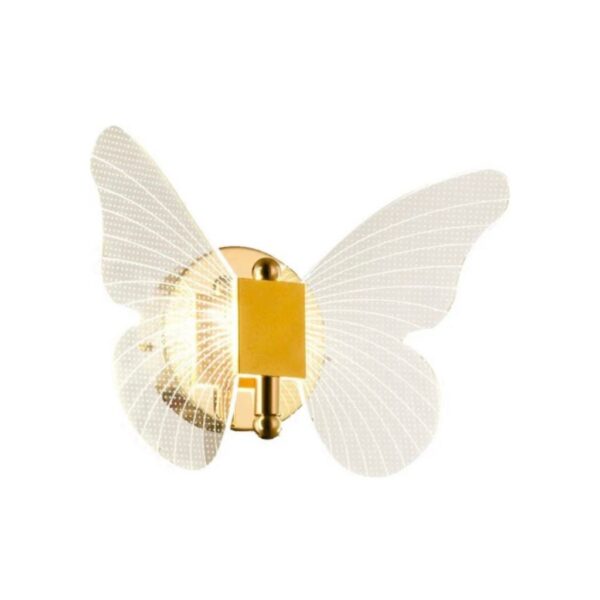 Nº0026 – KIT2 Arandela Borboleta Led 3000k Dourada Decorativa De Parede Cor Dourado 110V/220V