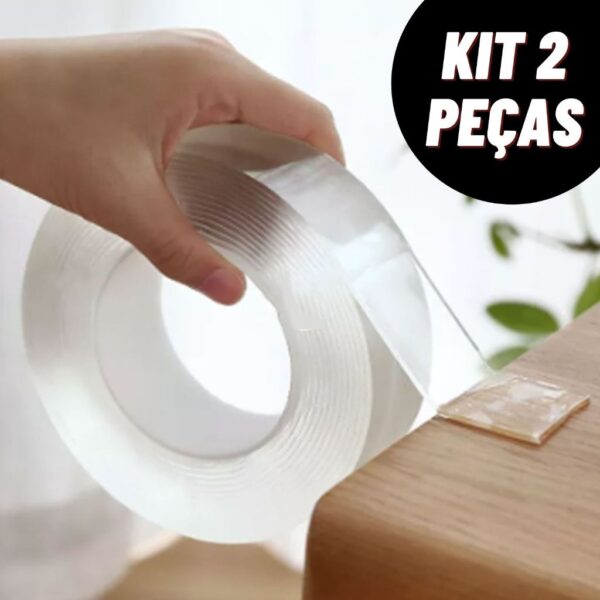 Nº0229 – Kit Fita Adesiva Dupla Face Transparente Ultra Forte Silicone