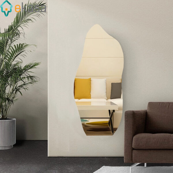 Nº0037 – Espelho Grande Orgânico 115cm x 60cm Flame Lapidado Quarto Sala Banheiro Salão Lançamento