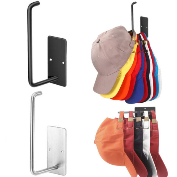 Nº0038 – Sem Perfurador De Chapéus Para Bonés De Beisebol , Suporte De Ganchos De Chapéu De Aço Inoxidável Parede , Organizador De Jóias De Gancho Forte Multiuso Armazenamento Em Dormitórios De Cozinha De Banheiro