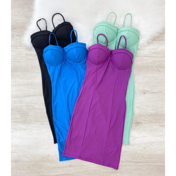 Nº0636 – Vestido Retro alcinha colado tecido suplex moda blogeuria