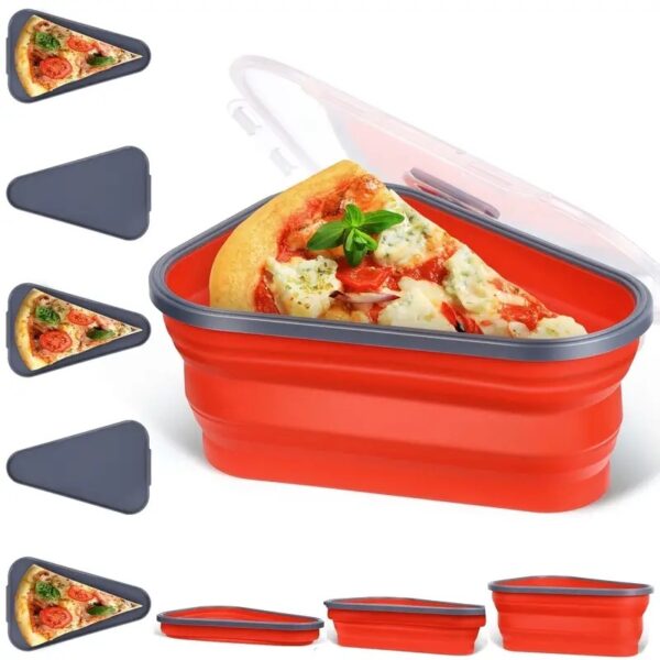 Nº0367 – Marmita Porta Pizza Retrátil Recipiente Expansível para Fatias Multiuso