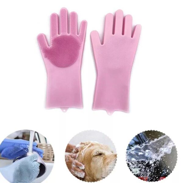 Nº0440 – Oferta Par De Luvas Magicas Silicone Esponja Para Lava Louças Limpeza Geral Macia