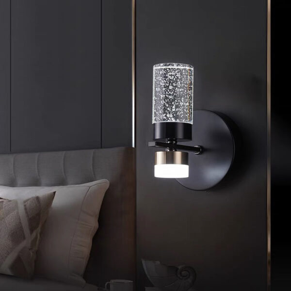 Nº0262 – Arandela Cristal Bolha Bolinha Preto Led 3500K