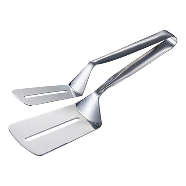 Nº0328 – Pinça Pegador Espátula Pegadora Dupla para Alimentos em Inox