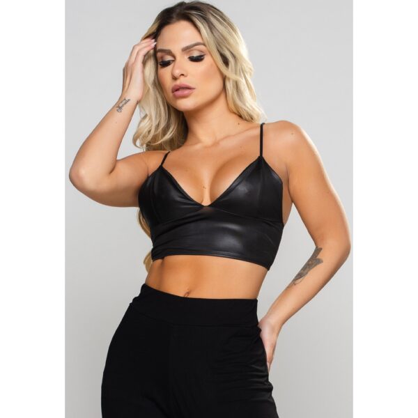 Nº0523 – Top Cropped Cirrê Faixa Alcinha Decote MVB Modas