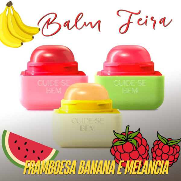 Nº0251 – Intense Cuide-se Bem Feira Balm Labial: Banana 6,2g / Framboesa 6,2g / Melancia 6,2g