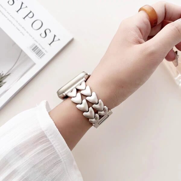 Nº0611 – Pulseira Feminina De Metal Para Apple Watch Band Série 10 9 8 7 6 3 5 se De Aço Inoxidável De Luxo iWatch 42mm 46mm Ultr