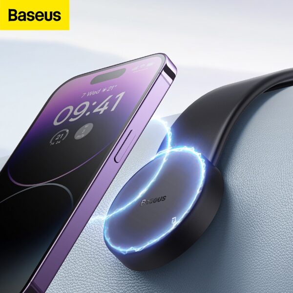 Nº0315 – Baseus Suporte Magnético Veicular Com Carregamento Qi Indução Sem Fio Carro Para iPhone Samsung Celular Carregador