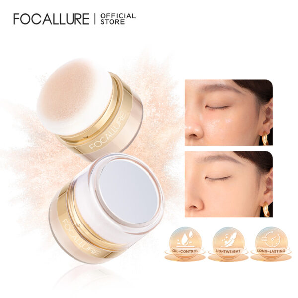 Nº0185 – FOCALLURE Pó Solto Pwder Controle De Oleosidade Com De Longa Duração Respirável À Prova D'água Maquiagem Facial
