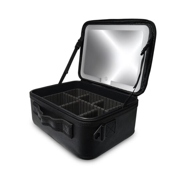 Nº0336 – Kit Maleta Maquiagem Com Espelho e Luz Led Usb Com Cabo Makeup Profissional