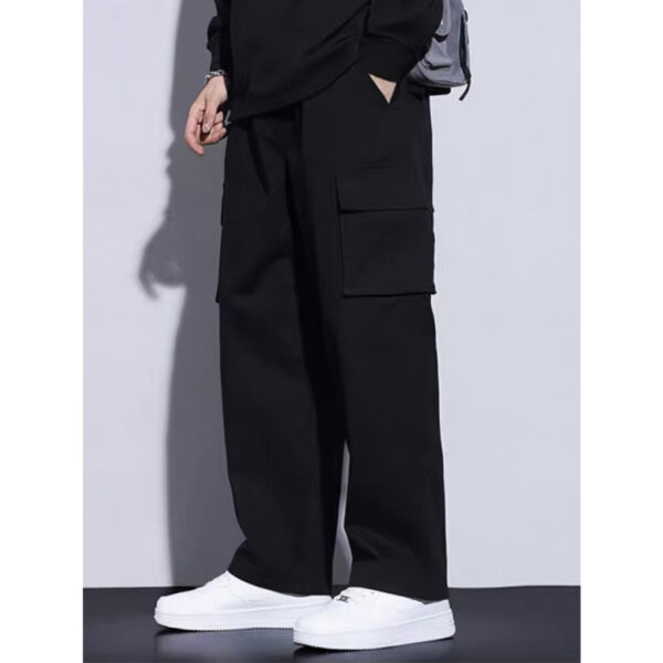 Nº0352 – Calça Cargo Masculina Calça Sarja Com 5 Bolsos Cintura Elástica E Cordão Ajustável Perna Reta