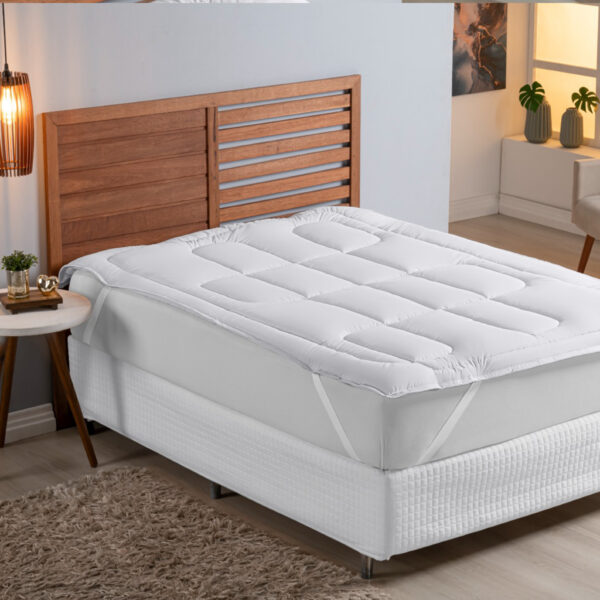 Nº0454 – Protetor De Colchão Pillow Branco Top Cama Box Casal Macio Ortopédico Envio Imediato Preço Baixo