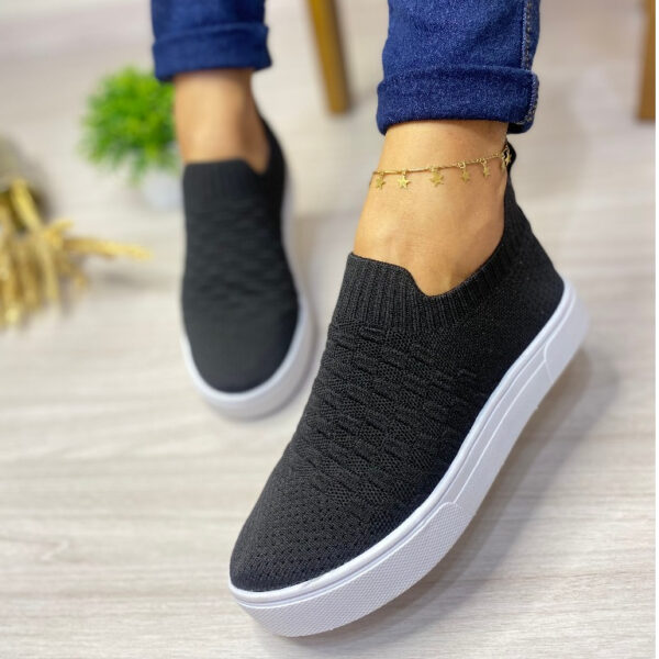 Nº0412 – Tenis Feminino Leve Confortvel Trabalho Sapato slip on Casual Adulto