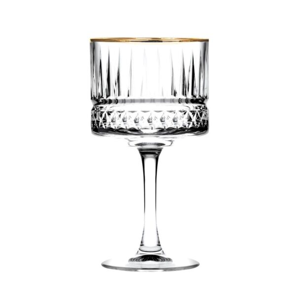 Nº0346 – Taça Coquetel Elysia em Vidro Borda Gold Rim 500ml - 1 unid.