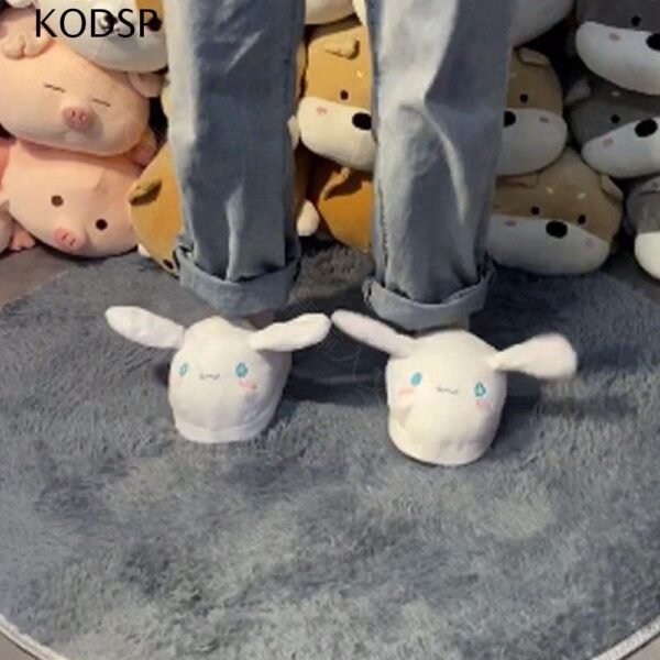 Nº0001 – Chinelos KODSP Mulher Fofinhos Confortáveis Tease the Cat Cotton Soft Sole Winter Cinnamonrolls