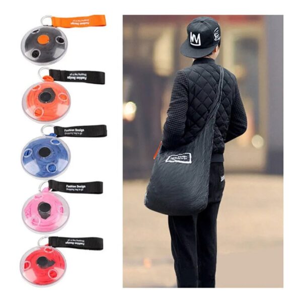 Nº0589 – Mochila Sacola Eco Compras Retrátil Portátil Bolsa Dobrável Bag To Roll