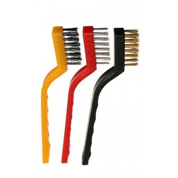 Nº0515 – Kit Com 3 Escovas De Aco Latao Nylon P/ Limpeza Remocao